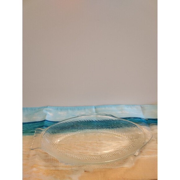 18” McGee 'Glasbake' Clear Glass Fish Baking Dish Serving Platter USA - Picture 5 of 11
